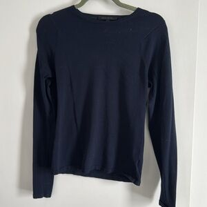 Ça Va de Soi Navy Fine Knit Crewneck Sweater – Fitted, Size L (Fits small)
